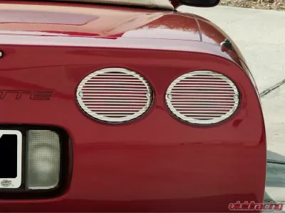 American Car Craft Taillight Grilles Polished Billet 4pc 5th Brake Light NOT Included Chevrolet Corvette 1997-2004 - ACC-032045